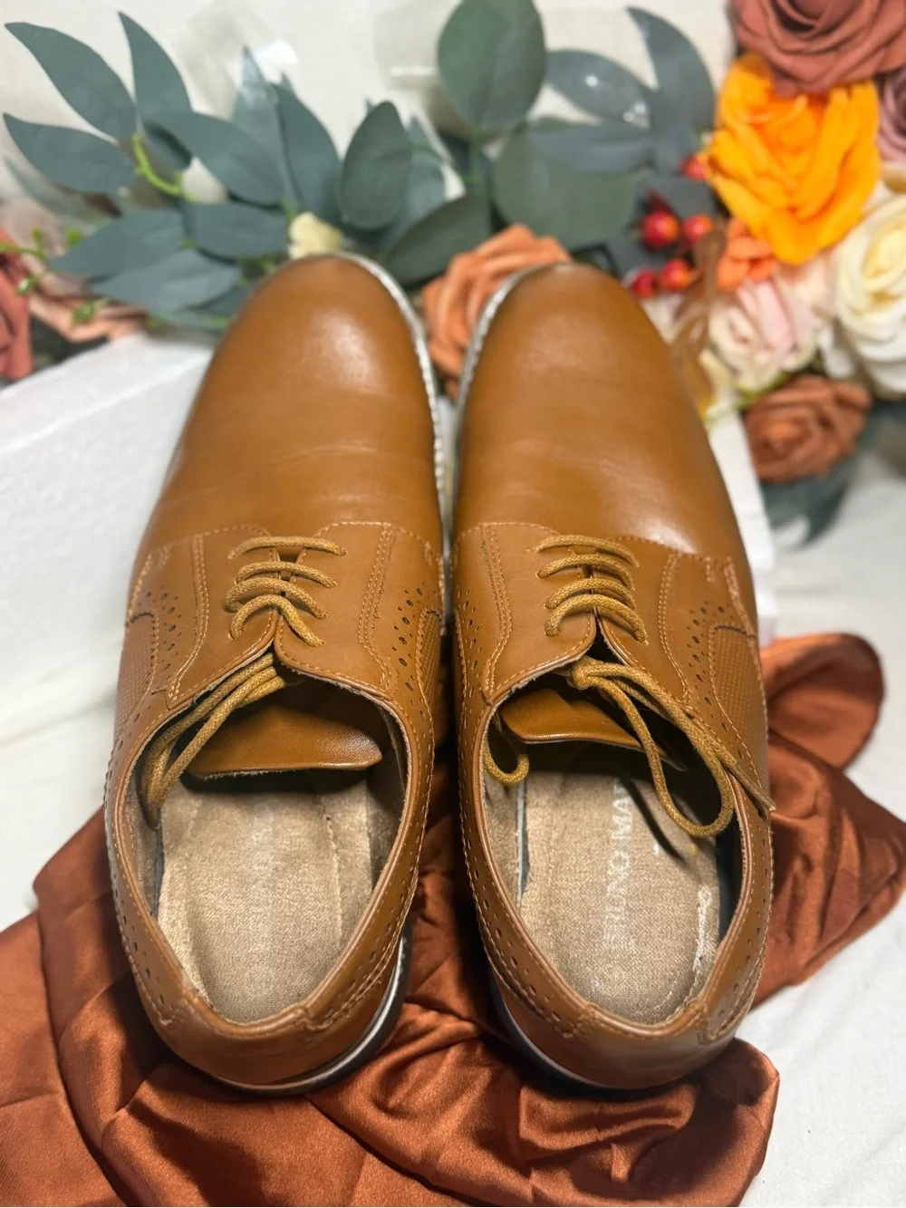 Men's Classic Brown Leather Derby Shoes